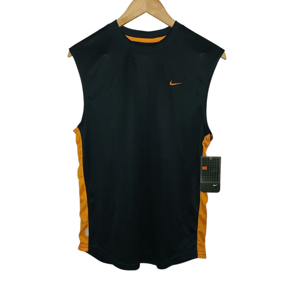 NWT Nike Men's Navy And Orange Sleeveless Dry-Fit Training Tank Size S